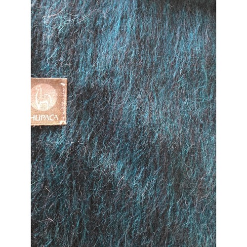 Shupaca Alpaka Mischung Schal blau grün Fransen weich 74Lx12W rechteckig Herbst Winter - Bild 2 von 4