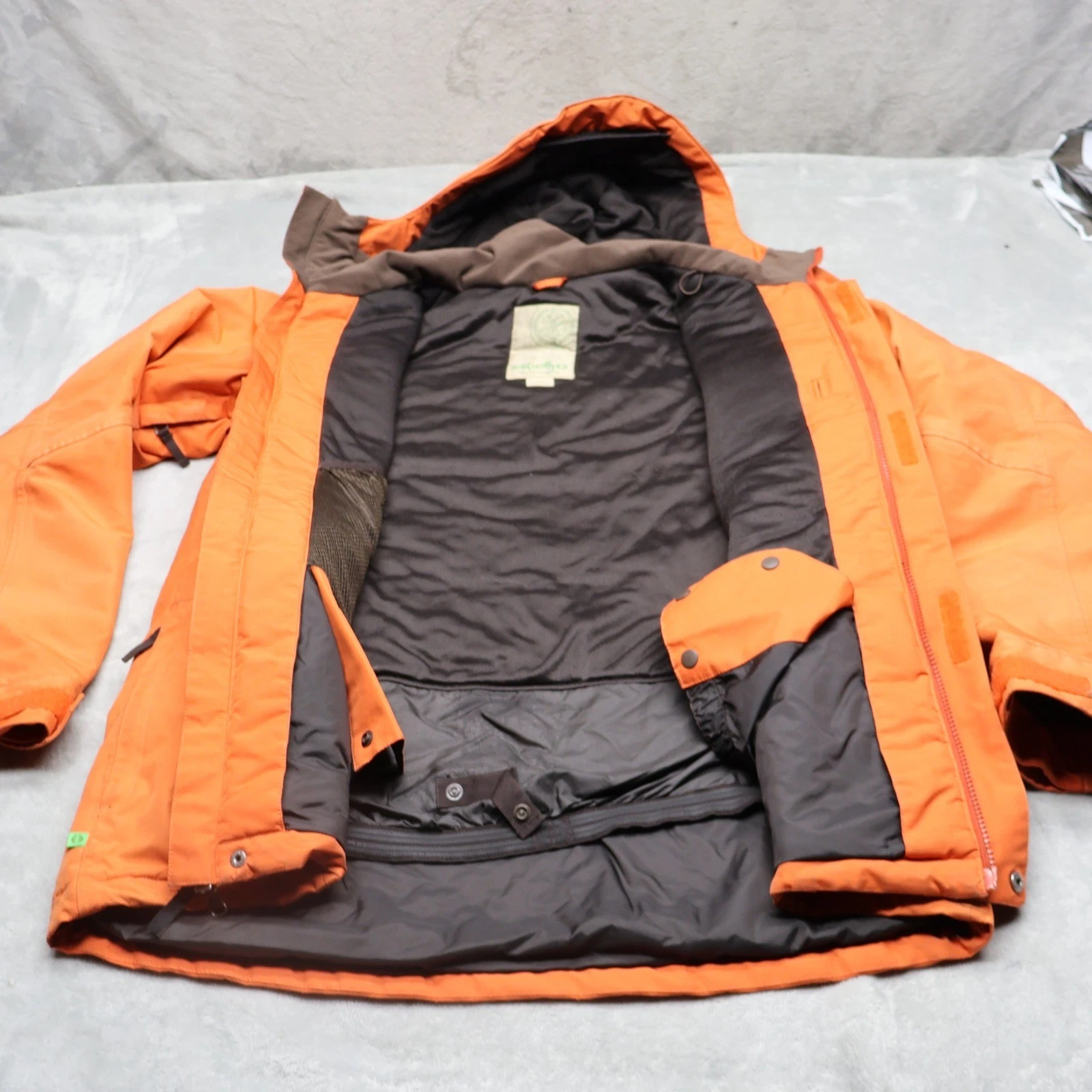Planet Earth Jacket Mens Large Orange Ski Snow Waterproof Hooded Full Zip VTG image 5