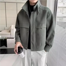 Fashion Brand Korean Style Ruffle Handsome Stylish Short Sense Woolen Jacket | S