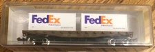 Model Power 4051 N Scale 50' Flat Car with two FedEx containers