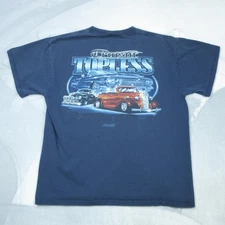 ODM Rollin Hard Shirt Mens Large Blue Cruisin Topless Lowrider Car Graphic Tee