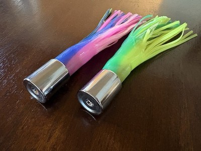 2 Trolling Hawaiian  peanut  Lures Chrome Heads