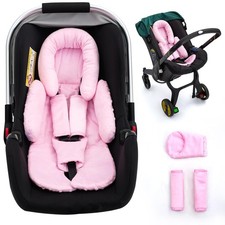 Infant Car Seat Insert with Extra 3 Strap Covers, Thickened Carseat Head Pink