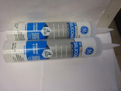 (2 pc)GE Silicone 1 All Purpose Sealant Window & Door CLEAR  02/2027  10.1 fl oz