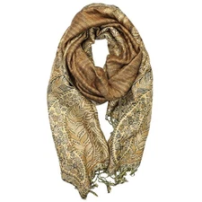 Luxurious Double Layered Jacquard Big Paisley Pashmina Shawl Wrap Scarf Goden