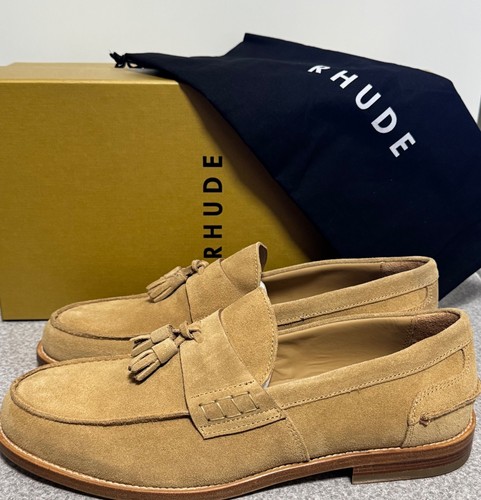 Size 10M -  Rhude Suede Tan Penny Tassel Loafers with Dustbag READ