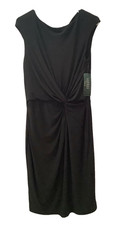 NWT Lauren Ralph Lauren Womens Size 12 Black Sleeveless Dress Stretch Mid Length