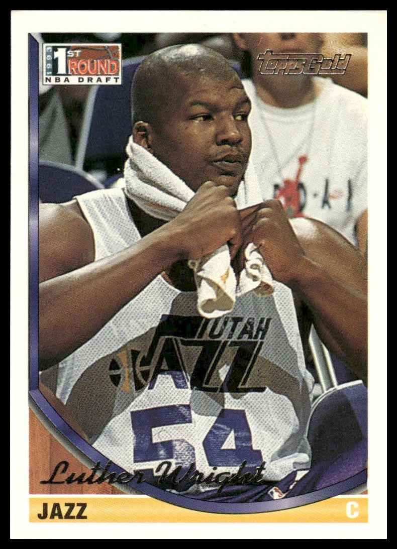 Luther Wright Rookie Draft GOLD Parallel RC 1993-94 Topps #75 Utah Jazz