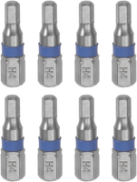"8Stk H4 Sechskant Schraubendreher Bit 4Mm 1/4\" Sechskant Schaft 1\" LäNge S2 Stah"