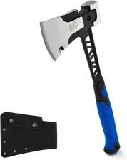14.7" Hatchet, Full Tang Forged Axe with Shock Reduction Handle and Anti-Slip Gr