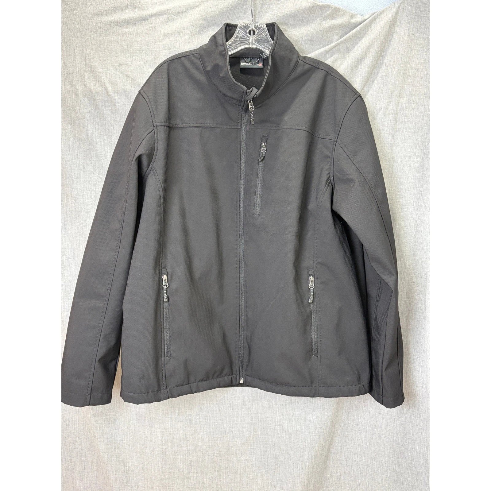 Swiss Tech Black Fleece Lined Softshell Full Zip Jacket Mens XL - product detail image 6