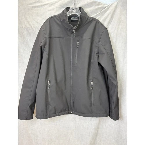 Swiss Tech Black Fleece Lined Softshell Full Zip Jacket Mens XL image 6