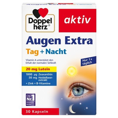 Doppelherz Augen Extra Tag + Nacht - Mit 30 Kapseln (1er Pack), Dunkelbraun 
