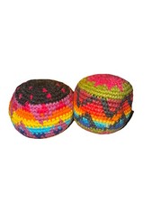 2 Vintage Crocheted Hacky Sacks Colorful 90  s