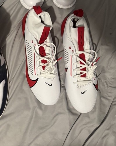NEW Nike Vapor Edge Pro 360 2 TB FQ4044-105 Men White Red Football Cleats Sz 14 - Picture 5 of 5
