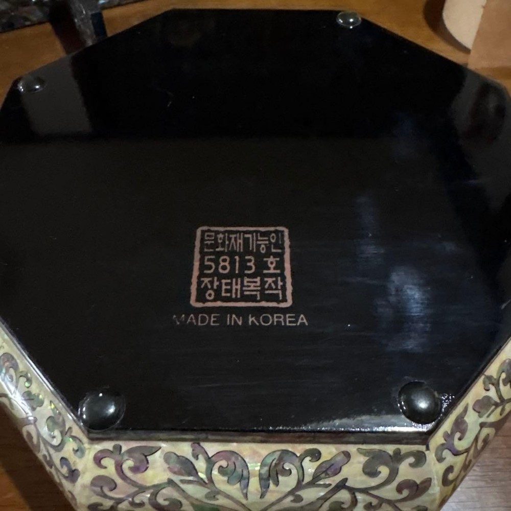 Jubako Bento Box Japanese Korean motherofpearl craft octagonal candy container