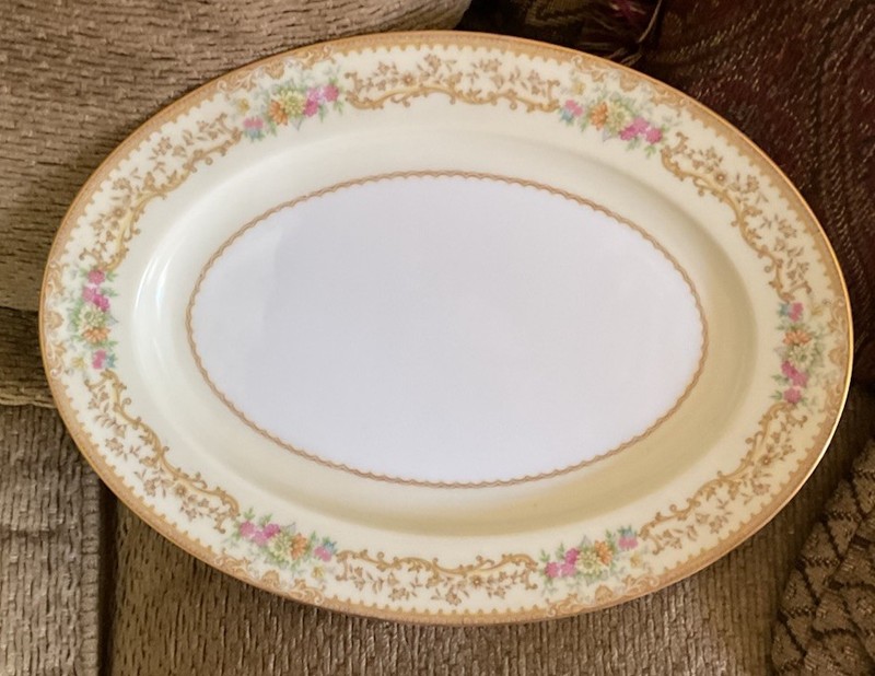 Vintage Floral Noritake Elvira 11-7/8” x 8-3/4” Serving Platter 608 Japan EUC
