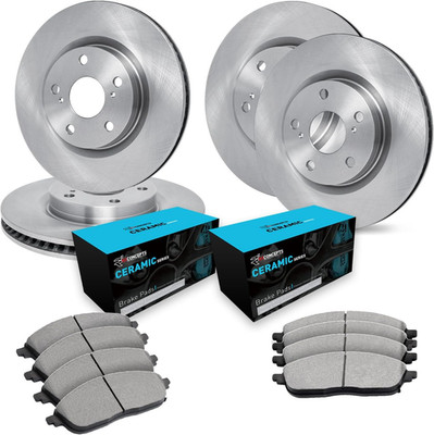 Front Rear Ceramic Brake Pad Rotor Kit For 1992-93 Mercedes 400SE 400SEL 500SEC