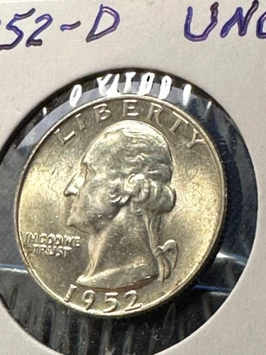 1952 D  Washington Quarter, UNC     N96
