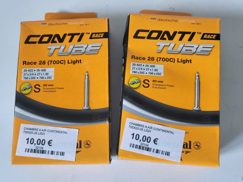 Continental Race 28 Light Road Bike Inner Tube 700c x 20-25 Presta - 80mm