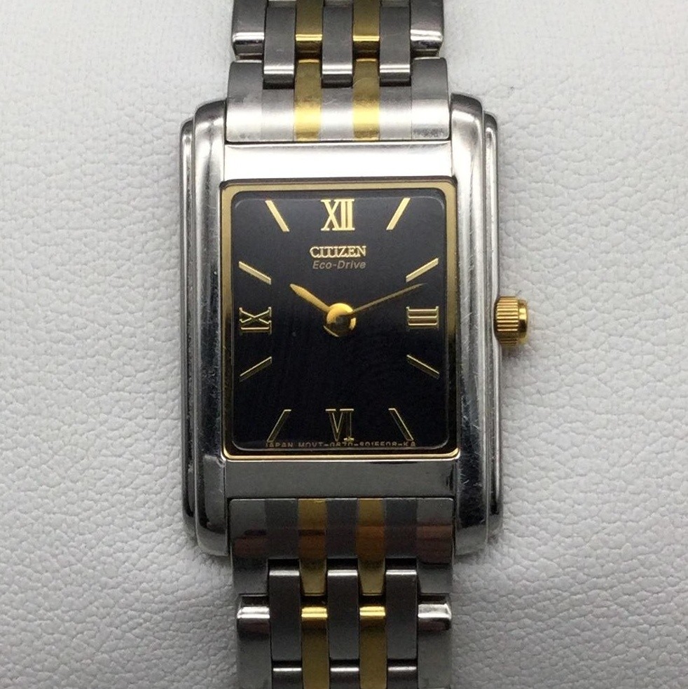 Citizen Stiletto Eco-Drive Womens Watch 19mm Black Two Tone G670