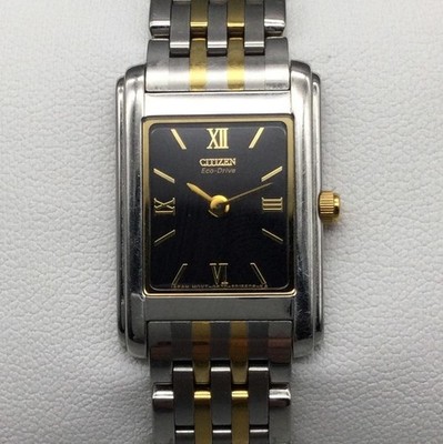 Citizen Stiletto Eco-Drive Womens Watch 19mm Black Two Tone G670
