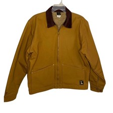LAPCO Mens Duck Canvas Work Jacket Tan Brown Blanket Lined XL Tall USA Made