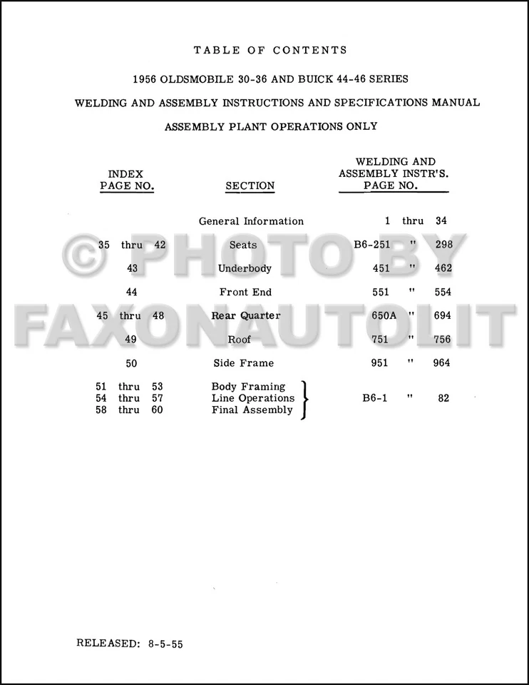 Fisher 1956 carrocería montaje de soldadura manual Buick Special Century Oldsmobile 88 98 Foto 3 de 4