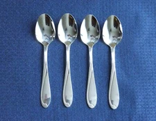 New Oneida CRESTA /CAMBER Scroll Set of 4 Teaspoons Stainless Flatware (6 1/8")