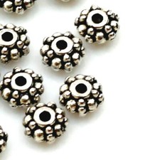 Silver Pewter Flower Spacer Daisy Beads 48pcs 6mm Jewelry Findings Free Ship