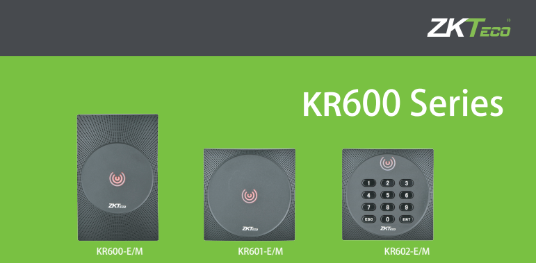 ZKTeco KR600 E RFID Reader 125KHz Wiegand26. Access Control Door