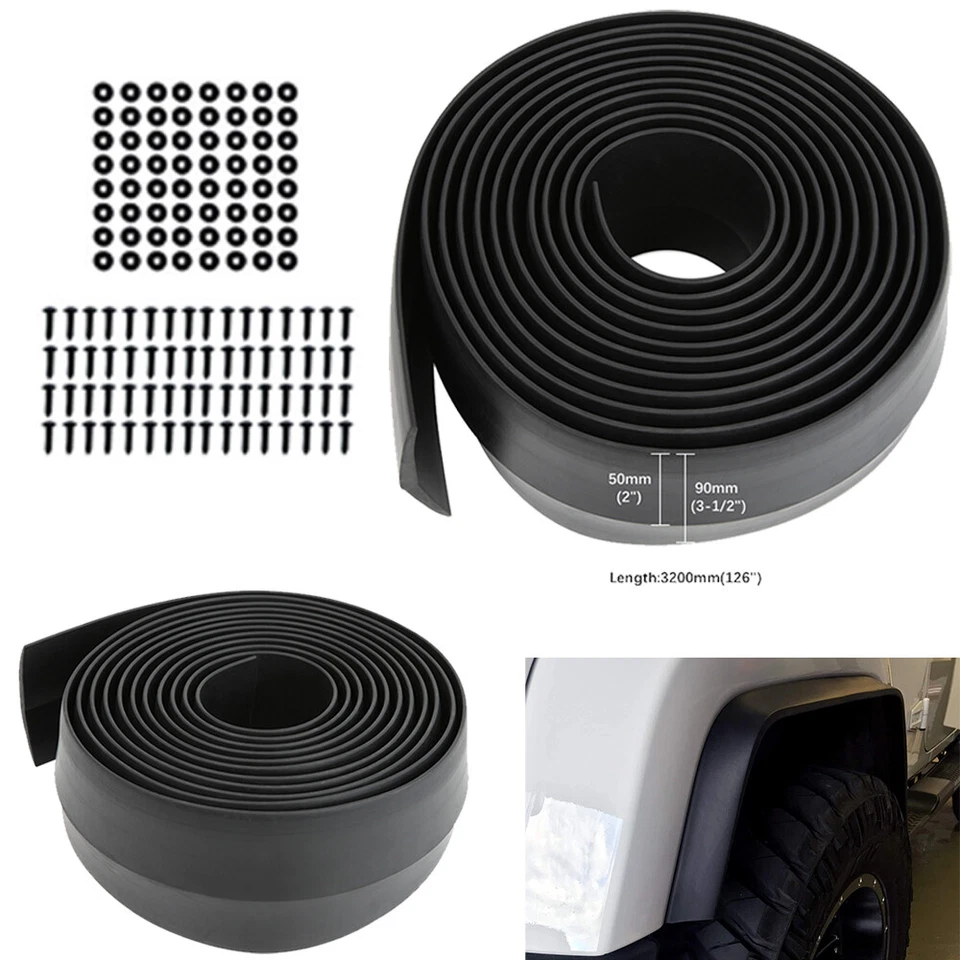 Para Ford Econoline Van/Wagon 2" Flexible PVC Guardabarros Llamaradas Arcos de Rueda Kit de Tiras Foto 2 de 4