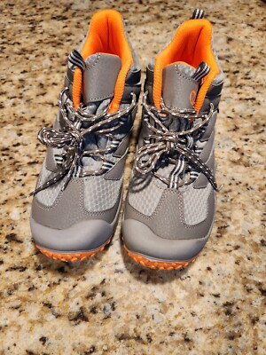 Merrell Chameleon 7 Waterproof Mid Hiking Boots Gray Orange  display picture 1