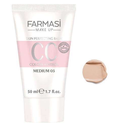 Farmasi CC Color Control Cream Foundation Cream 1.7 fl oz | 03 MEDIUM - Picture 7 of 12