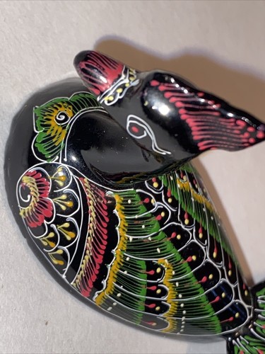 Handmade in Thailand wooden painted laquer finish Peacock Small Trinket Box - Picture 7 of 9