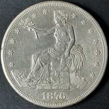1876-CC $1 Trade Dollar - Raw AU - See Pictures