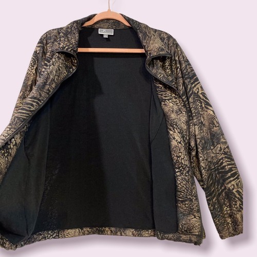 JM Collection Animal Print Jacket Women’s Size Large Lightweight Casual Travel - Picture 5 of 13