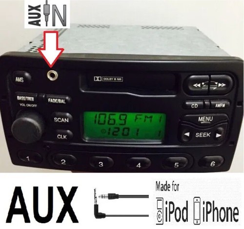 ✅00-02 FORD FOCUS OEM STEREO AMFM CASSETTE RADIO IPOD MP3 AUX INPUT FEATURE. - Bild 1 von 5