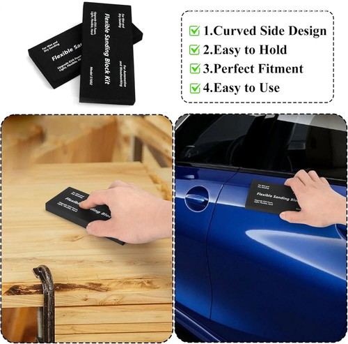 Flexible Sanding Block Kit EVA Wood Auto Body Paint Automotive Car Light Polish - Picture 9 of 14