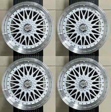 22 Euro Rs Style White Staggered Wheels Rims 22x9 22x10.5 5x112 5x114.3 Set 4