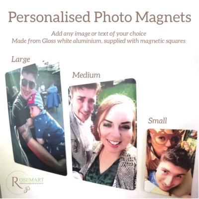Personalised Photo Picture Custom Made metal Fridge Magnet. Small medium large - Image 1 of 4