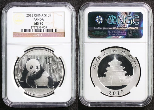 2015 China S10Y Panda silver NGC MS 70