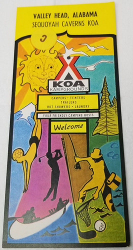 Valley Head Sequoyah Caverns KOA Brochure 1982 Alabama Flipover