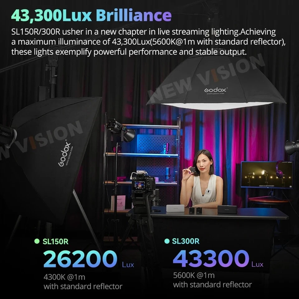 Godox SL150R SL300R RGBWW Full Color  LED Video COB Light 2500K-10000K With APP  - Image 4 of 4