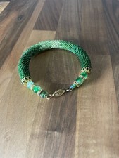 Handmade Snake skin gold Green Bacelet python...