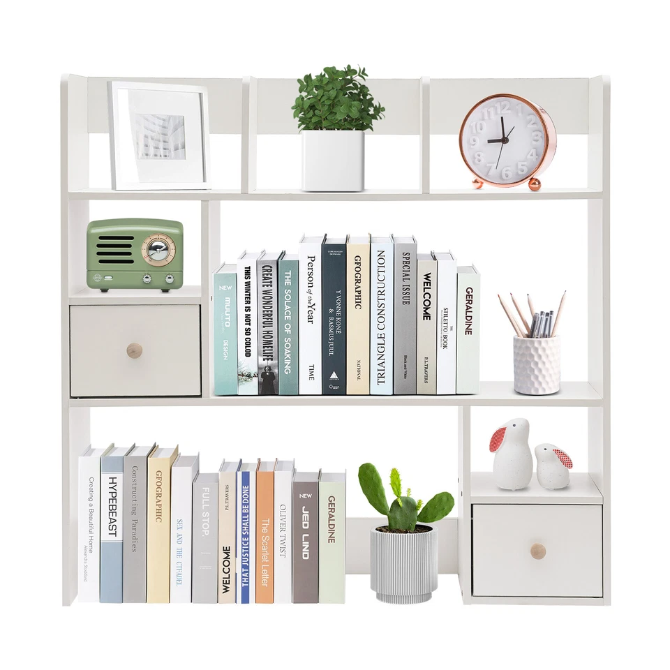 9 Compartimentos Estantería de Escritorio, Blanco Hogar Oficina Escritorio Almacenamiento Organizador NUEVO Foto 3 de 4