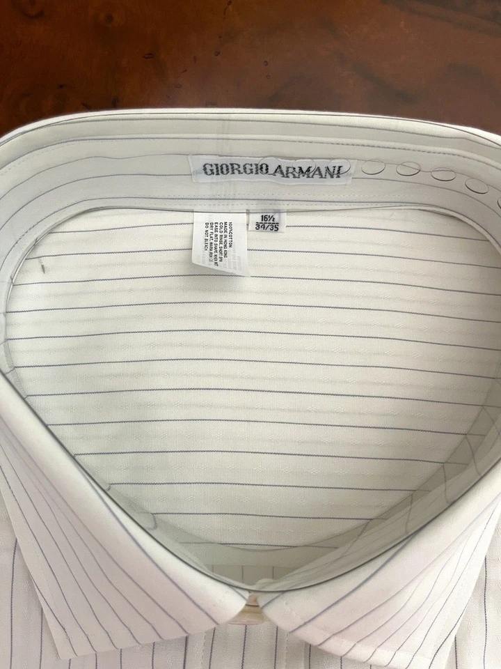 Camisa vintage con botones de manga larga para hombre Giorgio Armani talla 16 1/2 34/35 Foto 2 de 4
