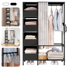 Heavy Duty Garment Rack Clothes Rack with Drawer Storage Shelf Hanging Rail Iron