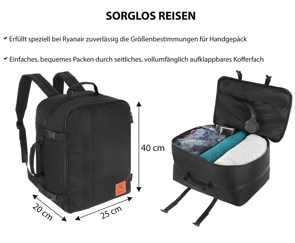 Rucksack Ryanair 40x20x25 Handgepäck kleine Reisetasche Bordgepäck Kabinengepäck - Bild 4 von 4