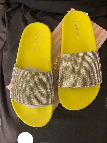yellow neon sandals